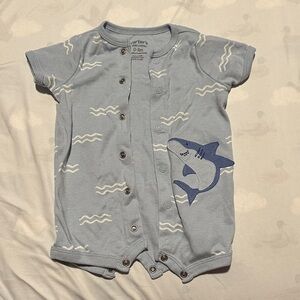 Carter's Light Blue Shark Bodysuit/Romper